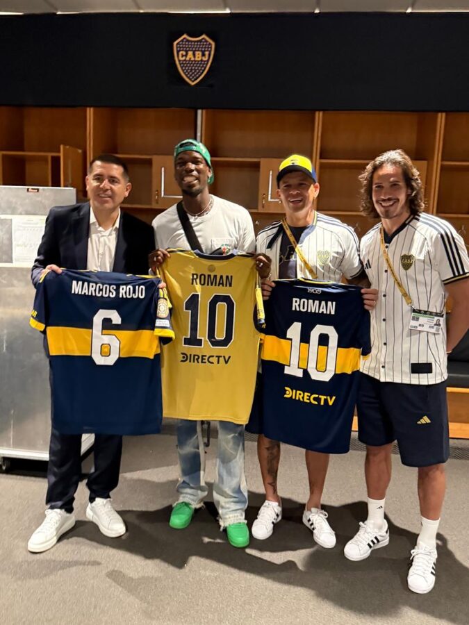Paul Pogba rendido ante los hinchas de Boca: “nunca vi eso en mi vida” Riquelme Pogba Rojo y Cavani