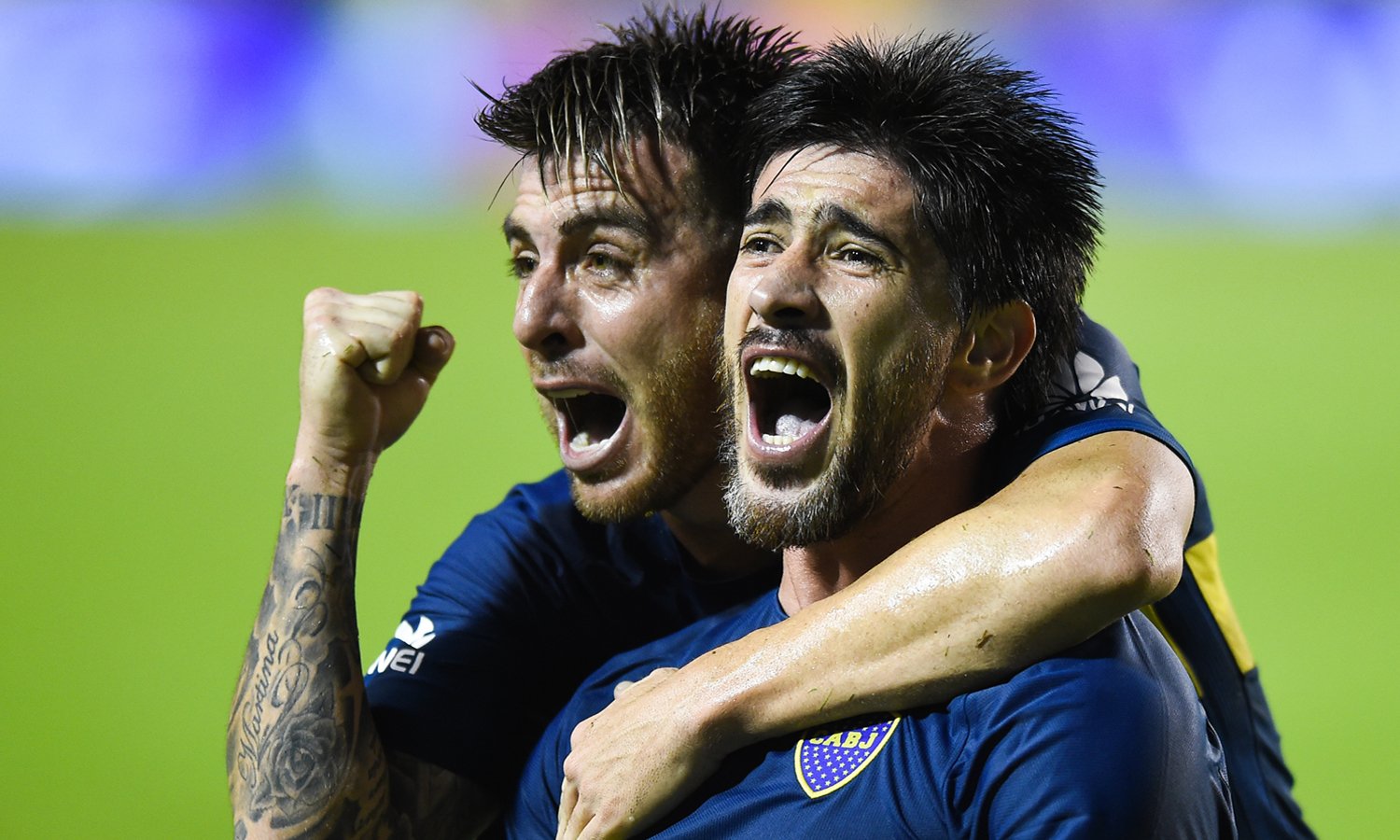 Festejo Buffarini y Perez Boca Union Superliga 2018