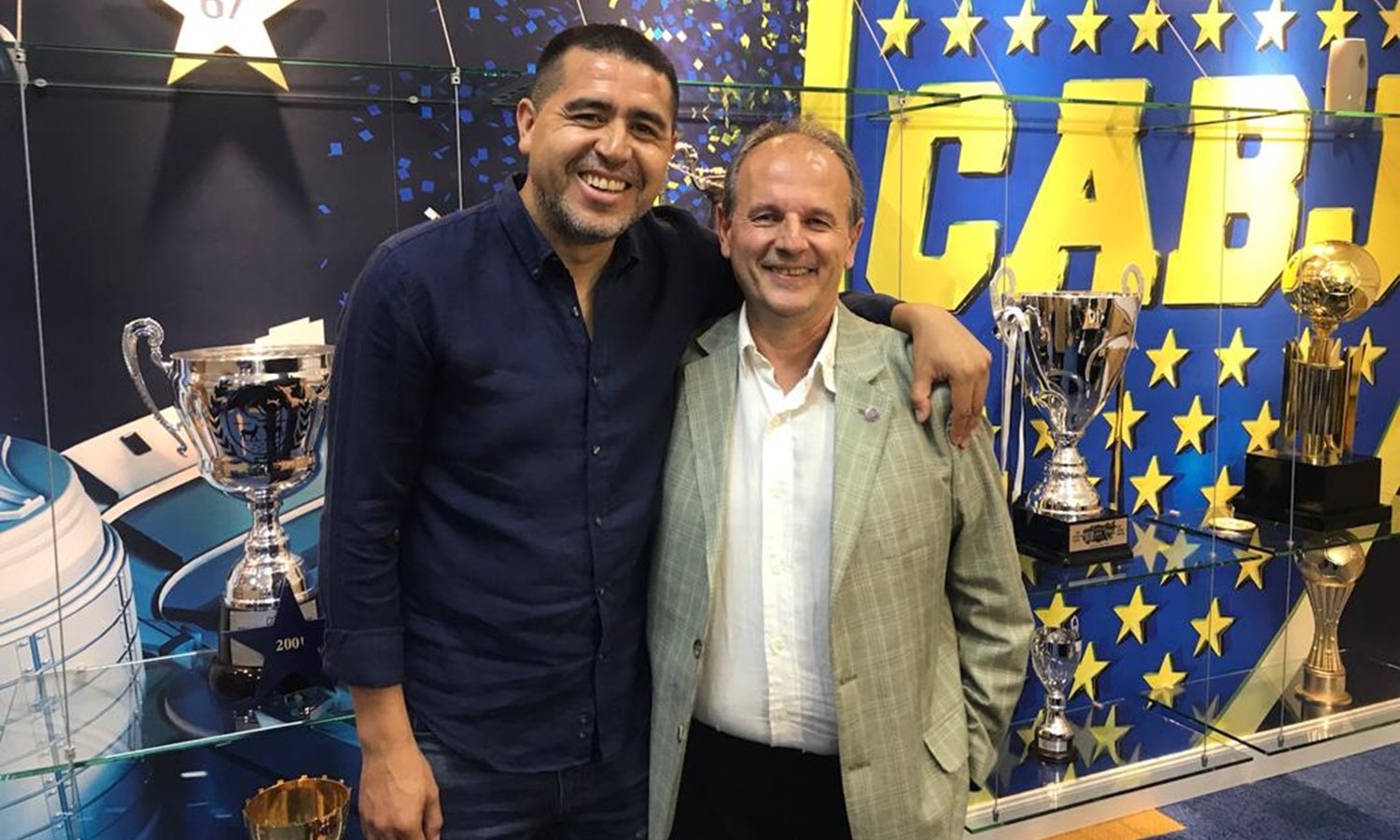 Juan Román Riquelme y Ricardo Rosica
