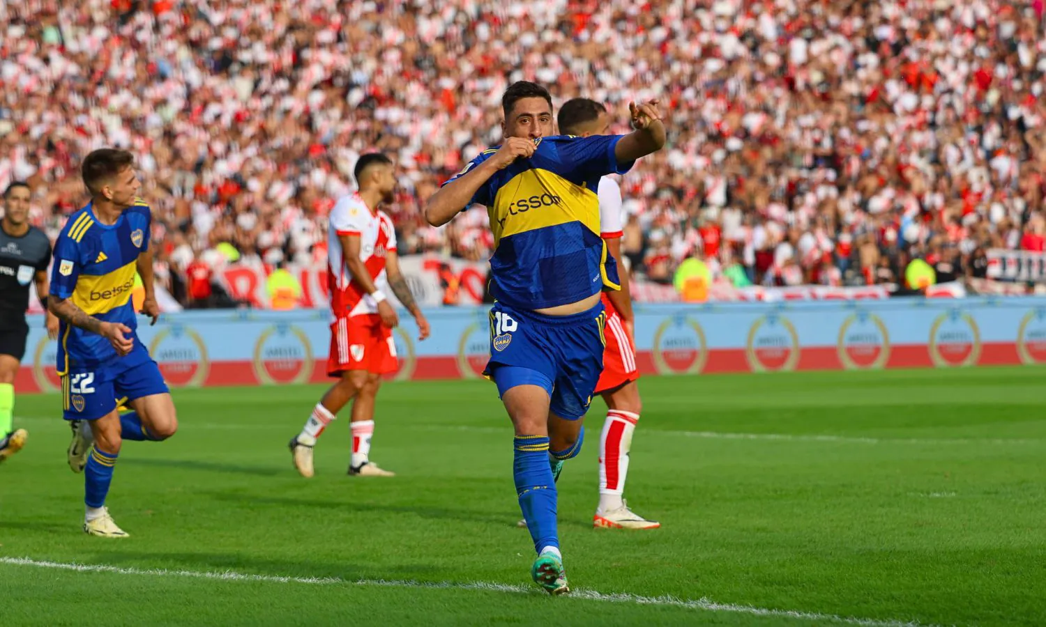 Merentiel festejo Boca vs River Cuartos Copa de la Liga 2024