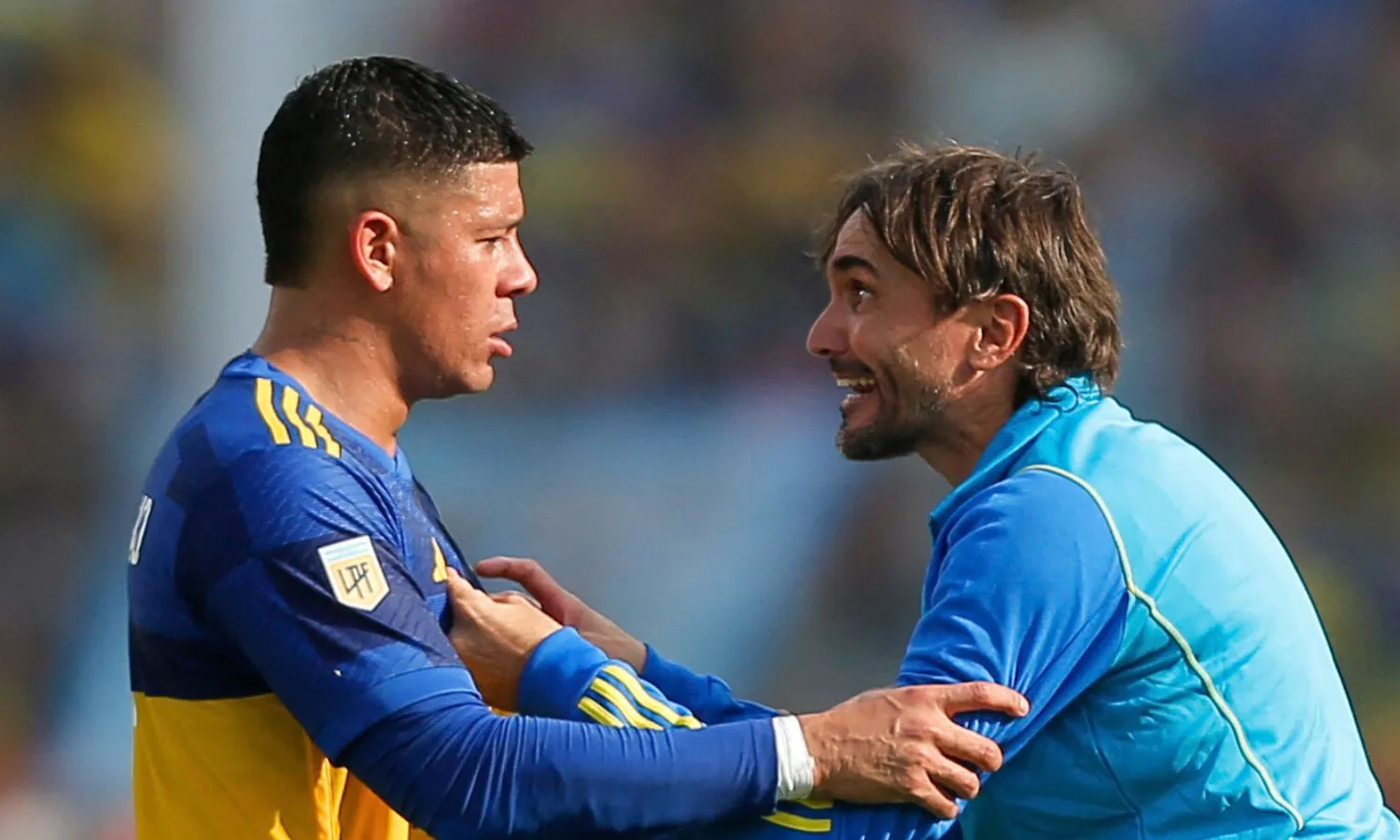 Diego Martinez y Marcos Rojo formacion Boca San Lorenzo