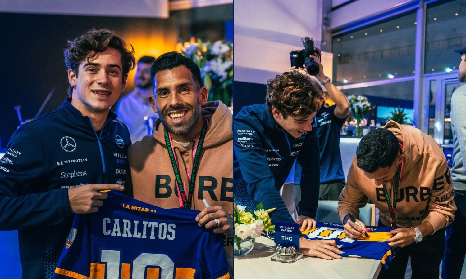 Franco Colapinto y Carlos Tevez