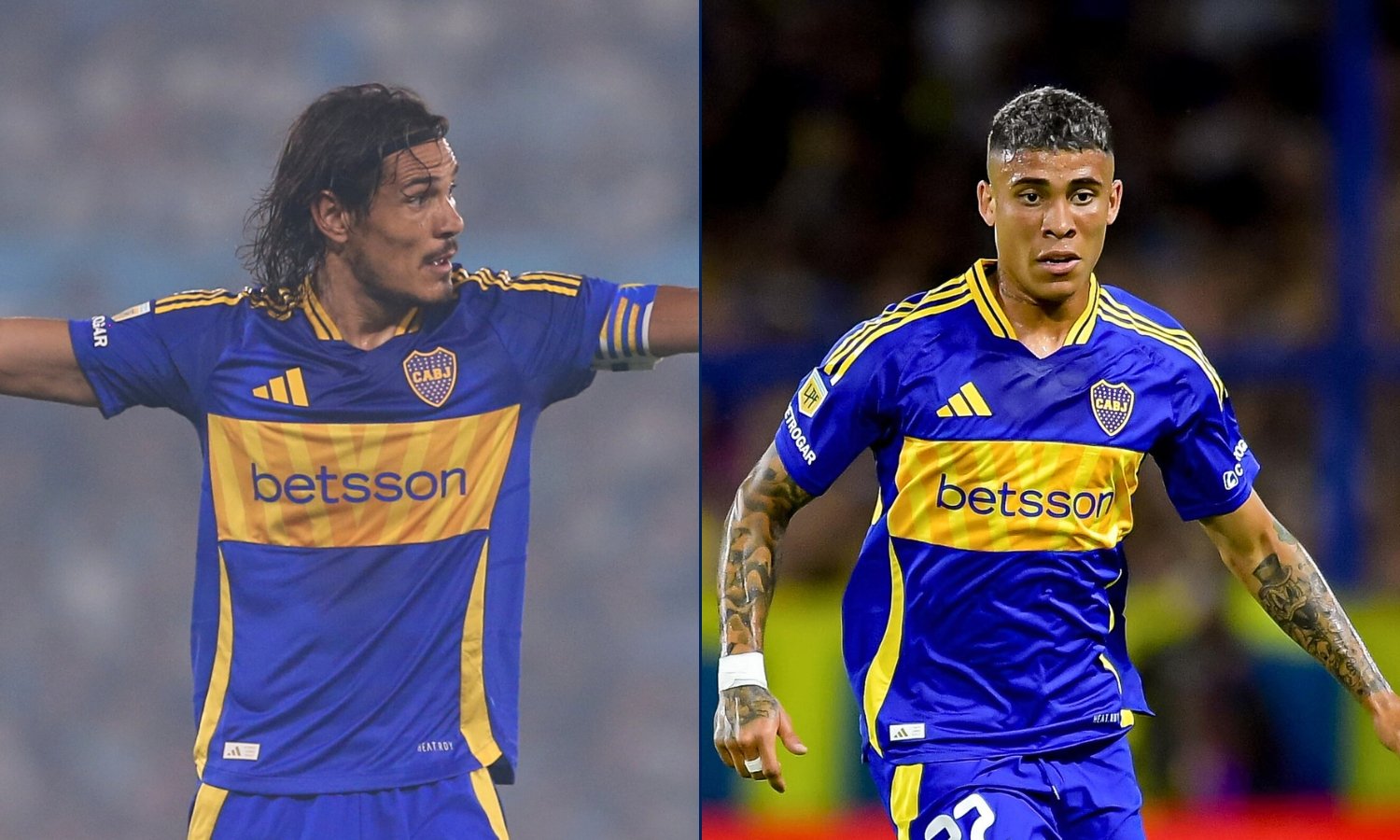 Ayrton Costa y Edinson Cavani Boca