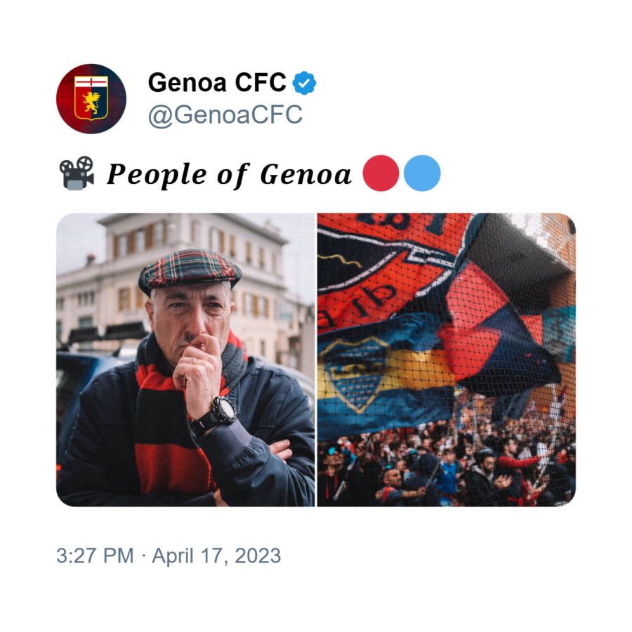 Tweet de Genoa bandera Boca