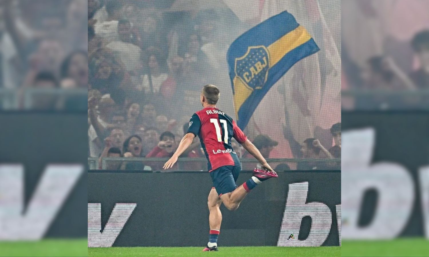 Bandera Boca hinchada Genoa