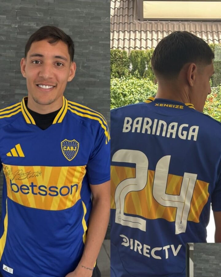 Nahuel Molina con la camiseta de Juan Barinaga