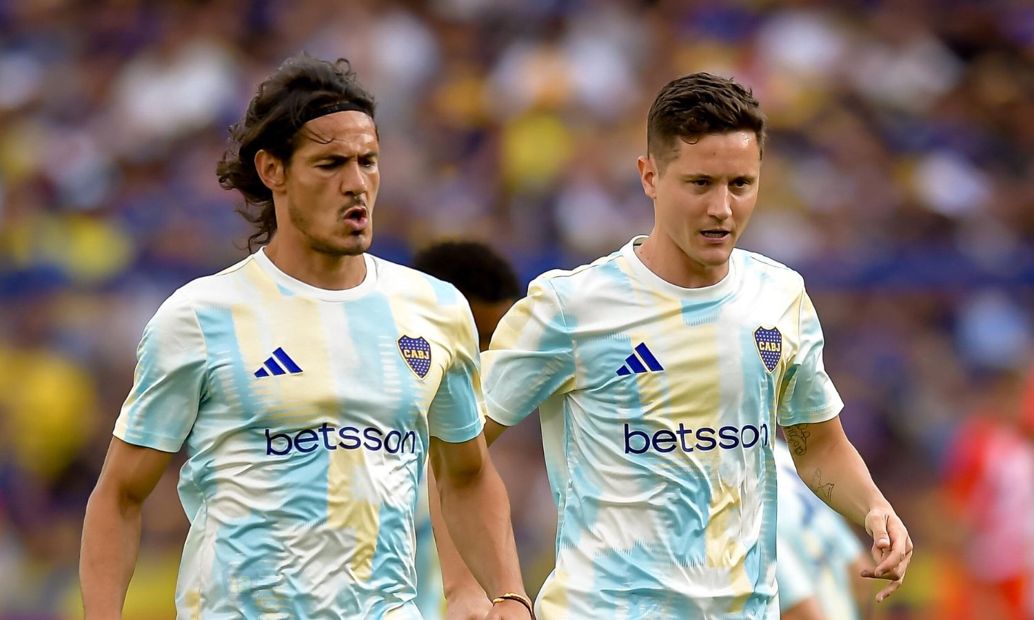 Edinson Cavani y Ander Herrera Boca