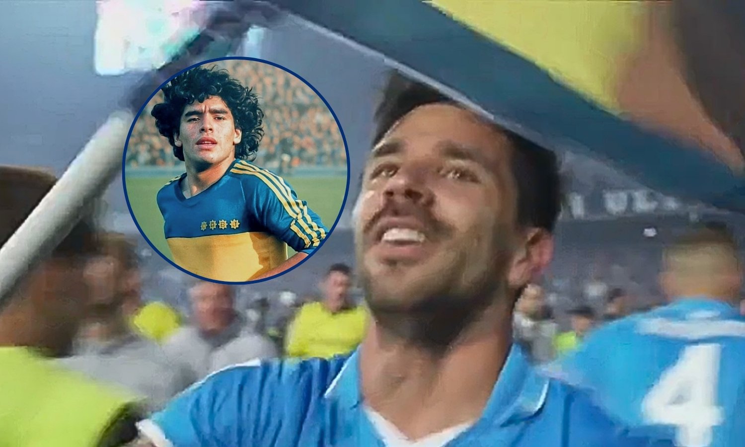 Napoli salió campeón y Giovanni Simeone festejó con una bandera de Boca