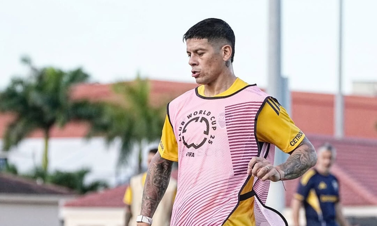 Tras la ausencia, Marcos Rojo se sumó al grupo Marcos Rojo Boca