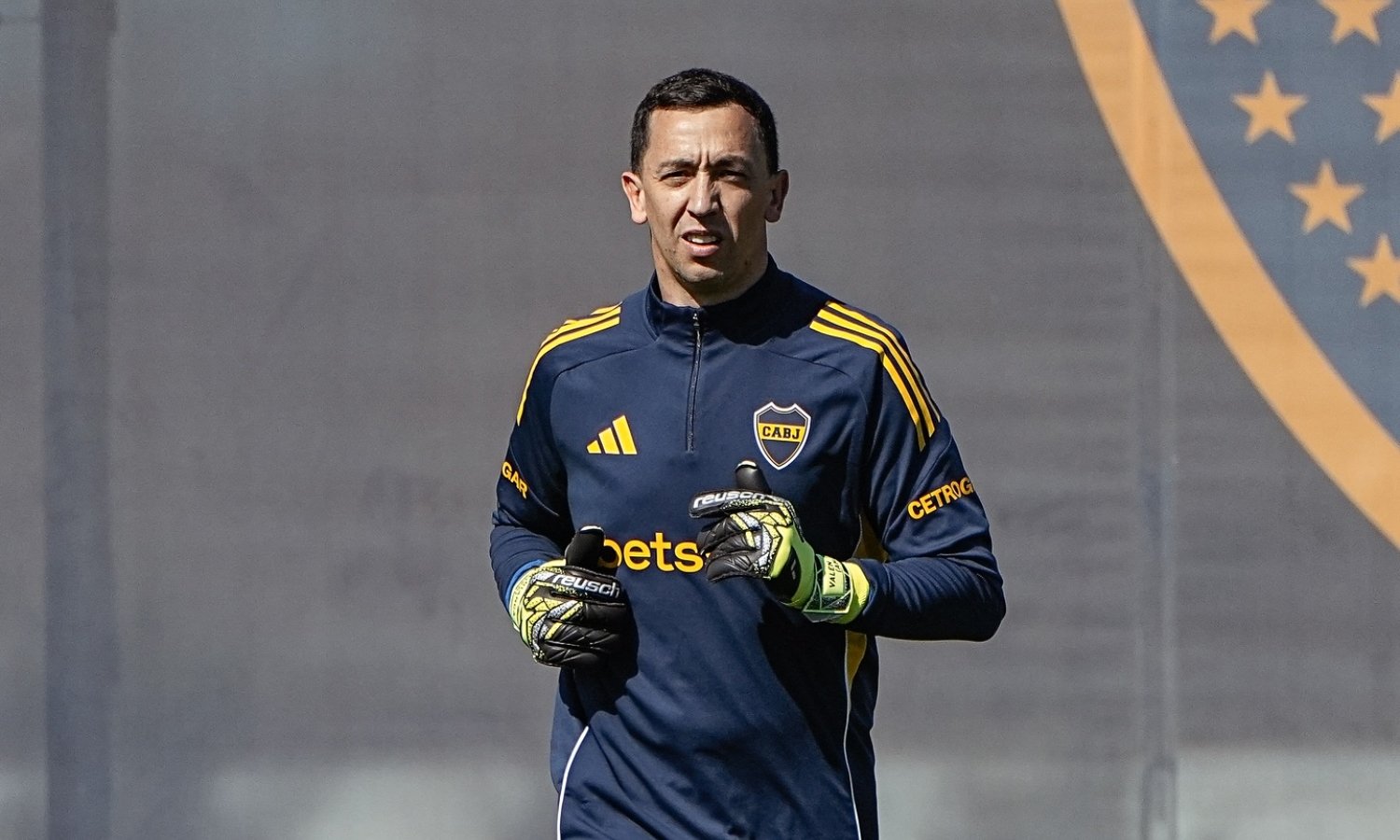 Agustín Marchesín durante un entrenamiento de Boca