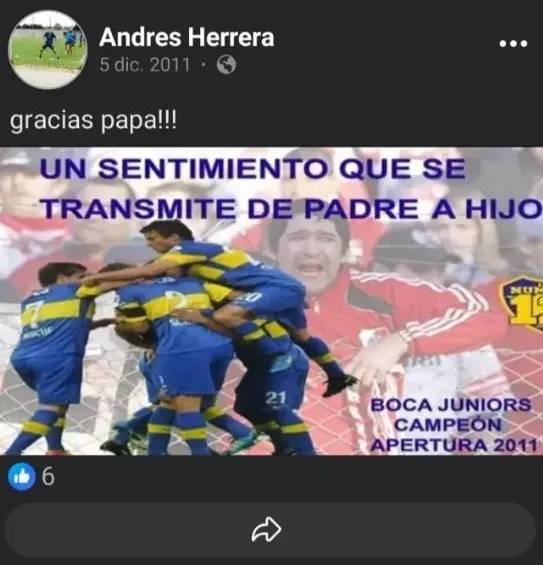 Bombazo: filtran que un jugador de River es hincha de Boca Andrés Herrera