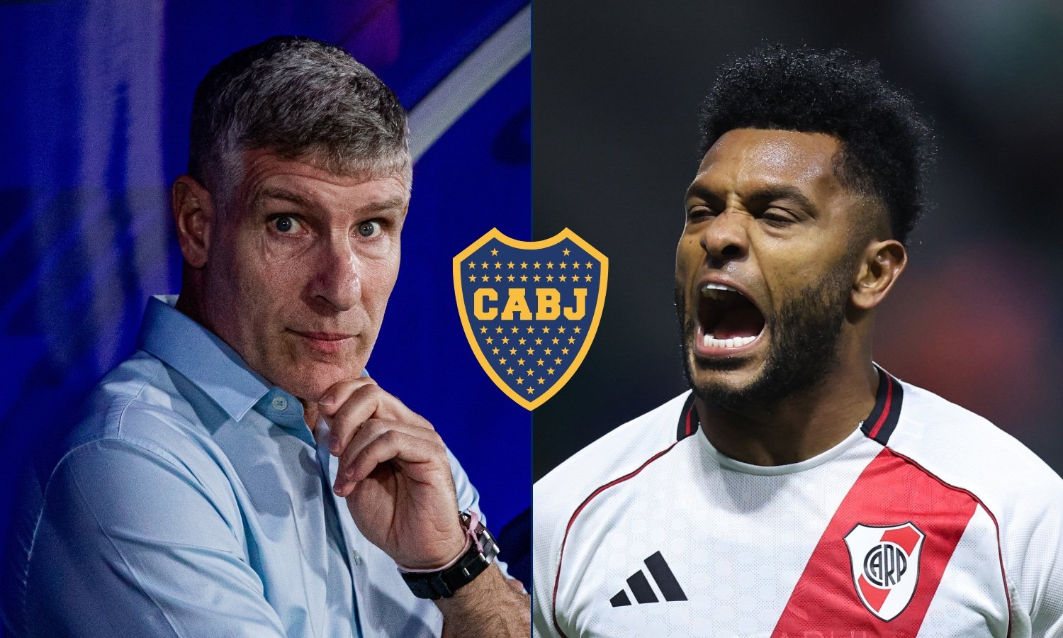 Martín Palermo y Miguel Borja Boca