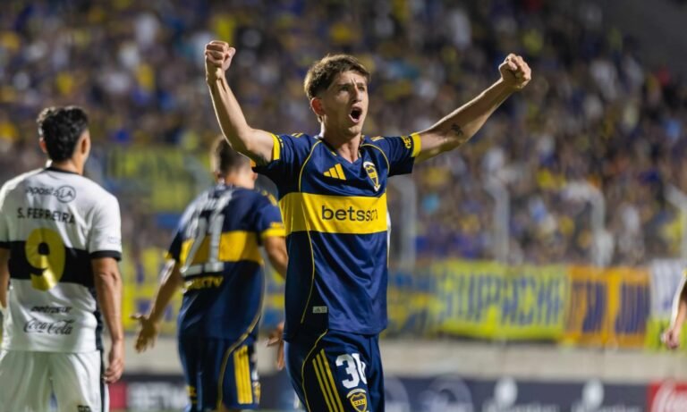 Festejo Tomás Belmonte Boca vs Olimpia