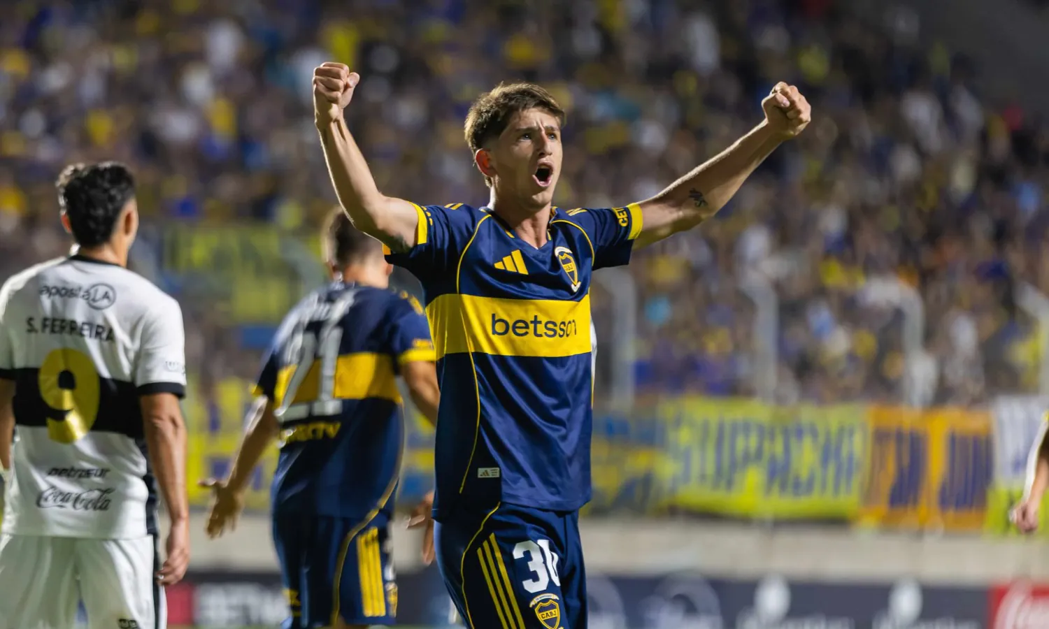 Festejo Tomás Belmonte Boca vs Olimpia