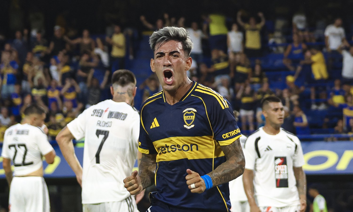 Festejo gol Lautaro Di Lollo Boca vs Riestra 