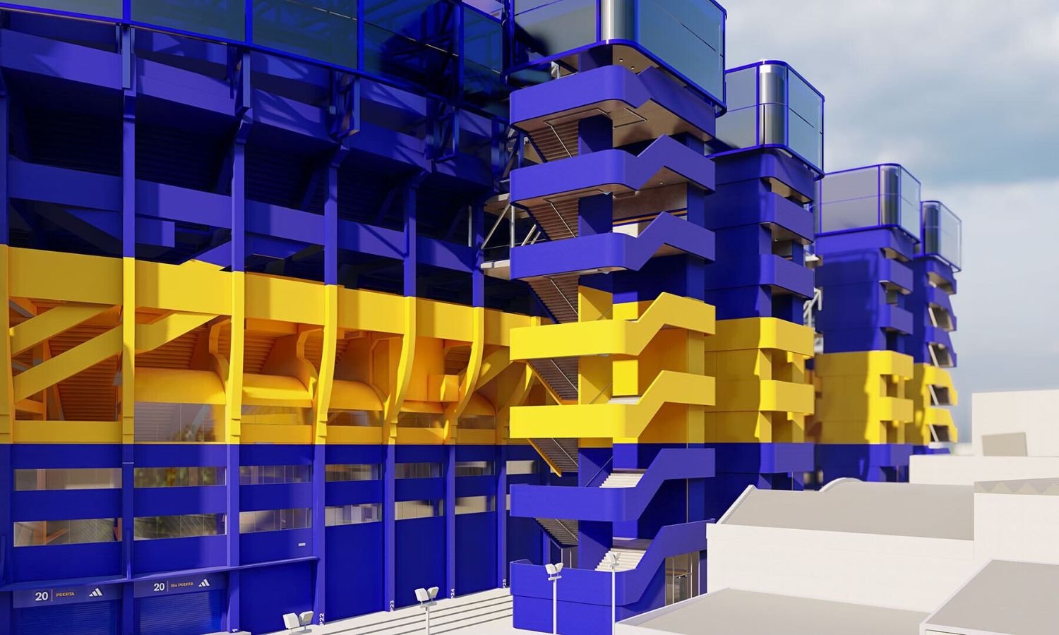 Escaleras ascensores Bombonera 80 mil