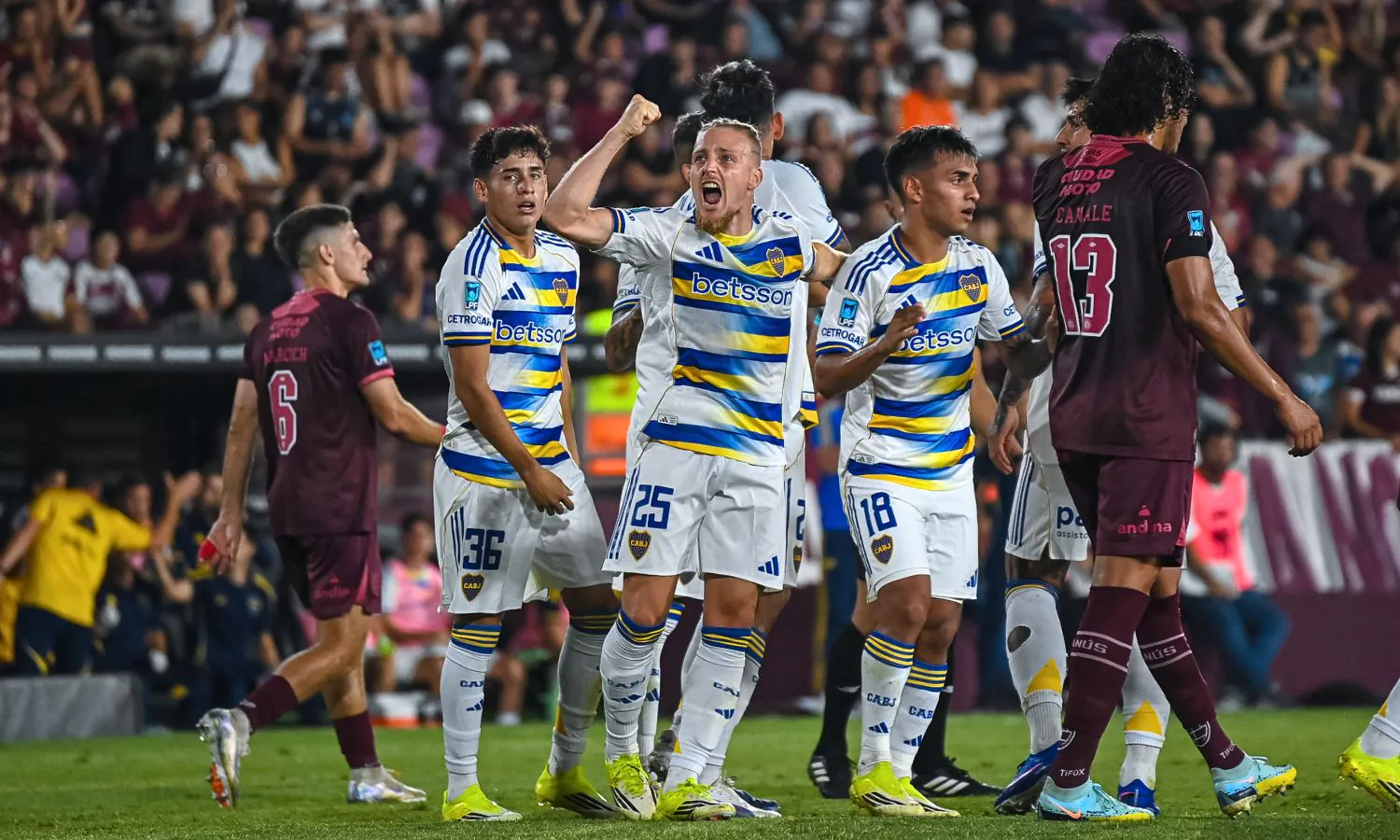 Festejo Ascacibar Boca vs Lanús Apertura 2026