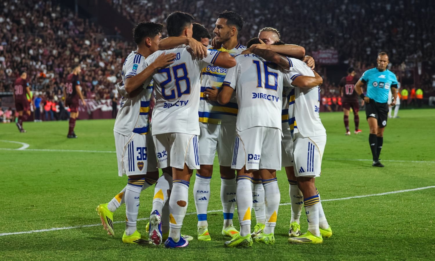Después de 4 partidos: Boca volvió a ganar y goleó a Lanús en el Sur Festejo Boca vs Lanús Apertura 2026