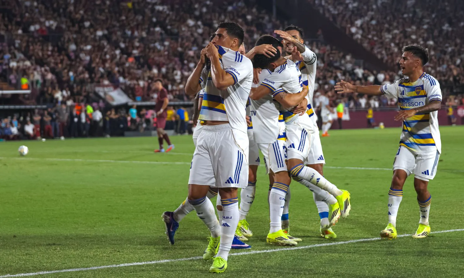 Festejo Miguel Merentiel Boca vs Lanús Apertura 2026