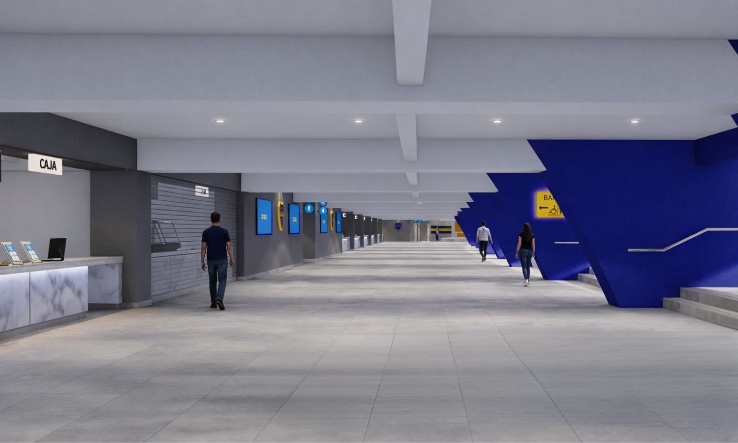 Camino a la ampliación de La Bombonera: las obras que Boca espera tener listas después del Mundial Patio de comidas platea baja La Bombonera