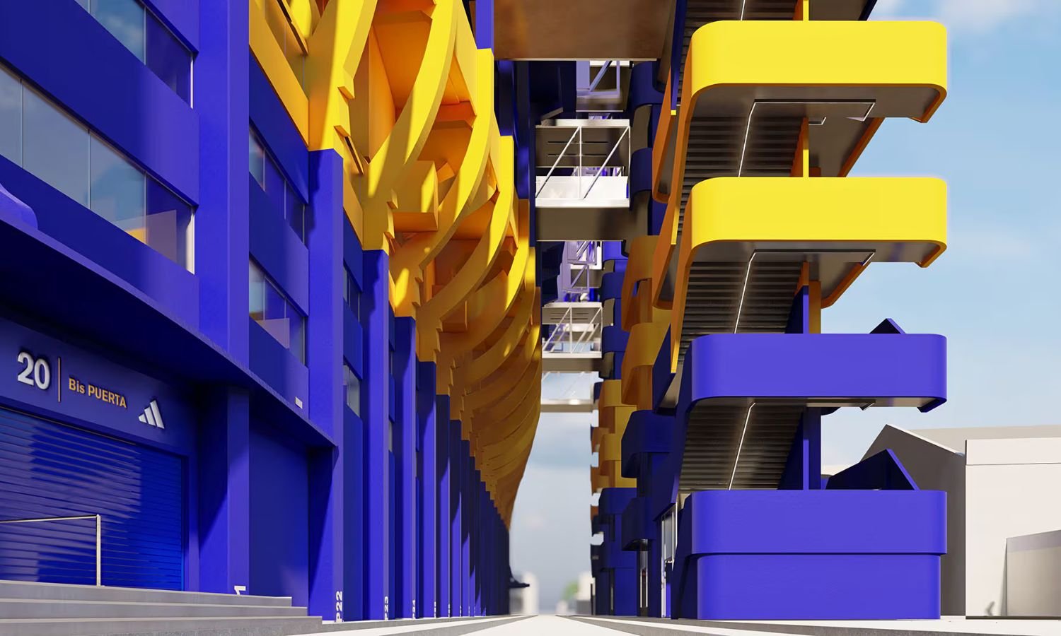 Vista a las vías ascensores Bombonera