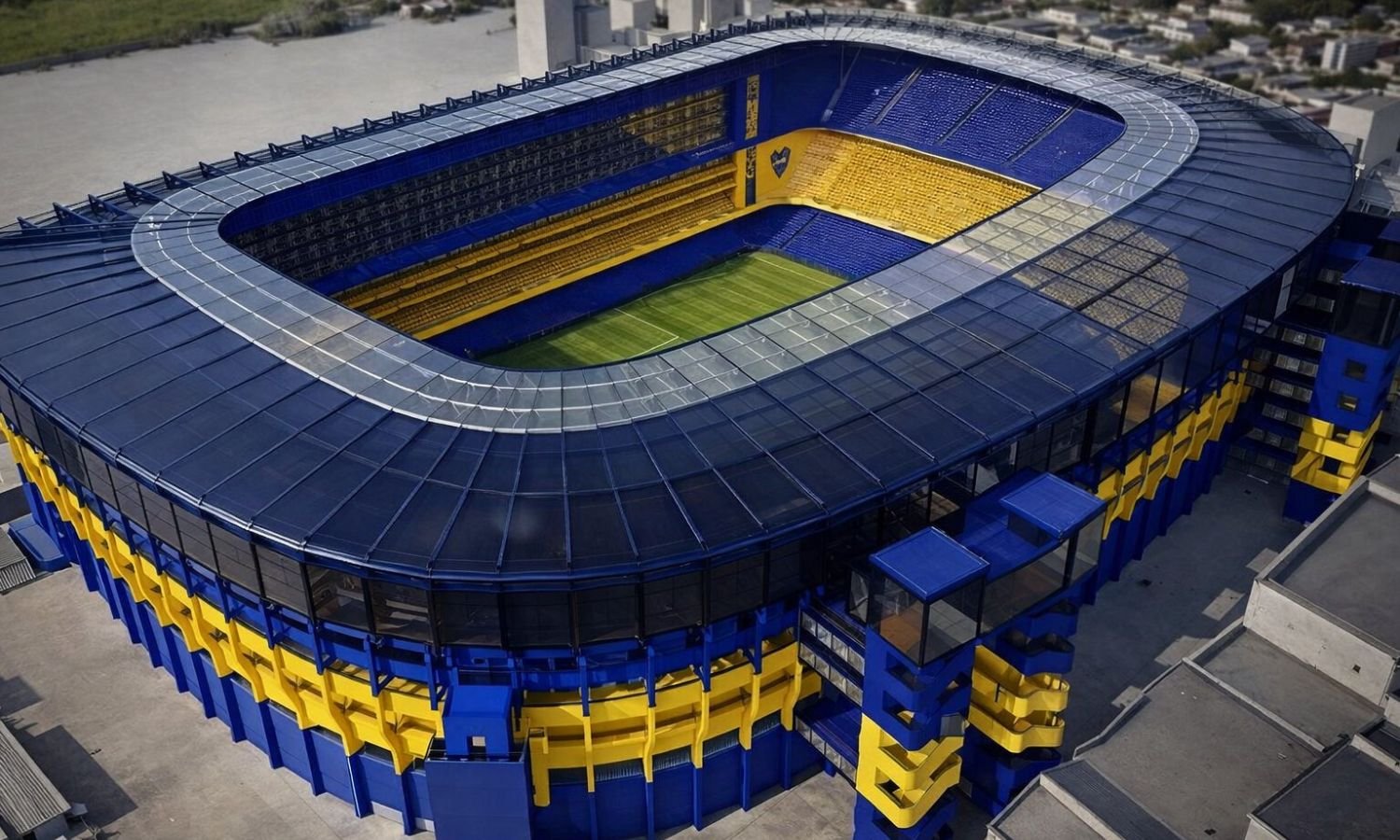 Vista aerea Bombonera techada 80 mil