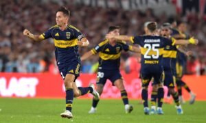 Ander Herrera festejo Boca Superclásico