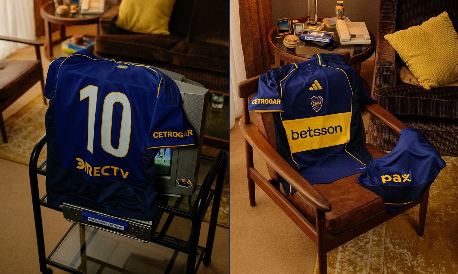 Boca camiseta 25 aniversario Bicampeón de América 2001 detalles