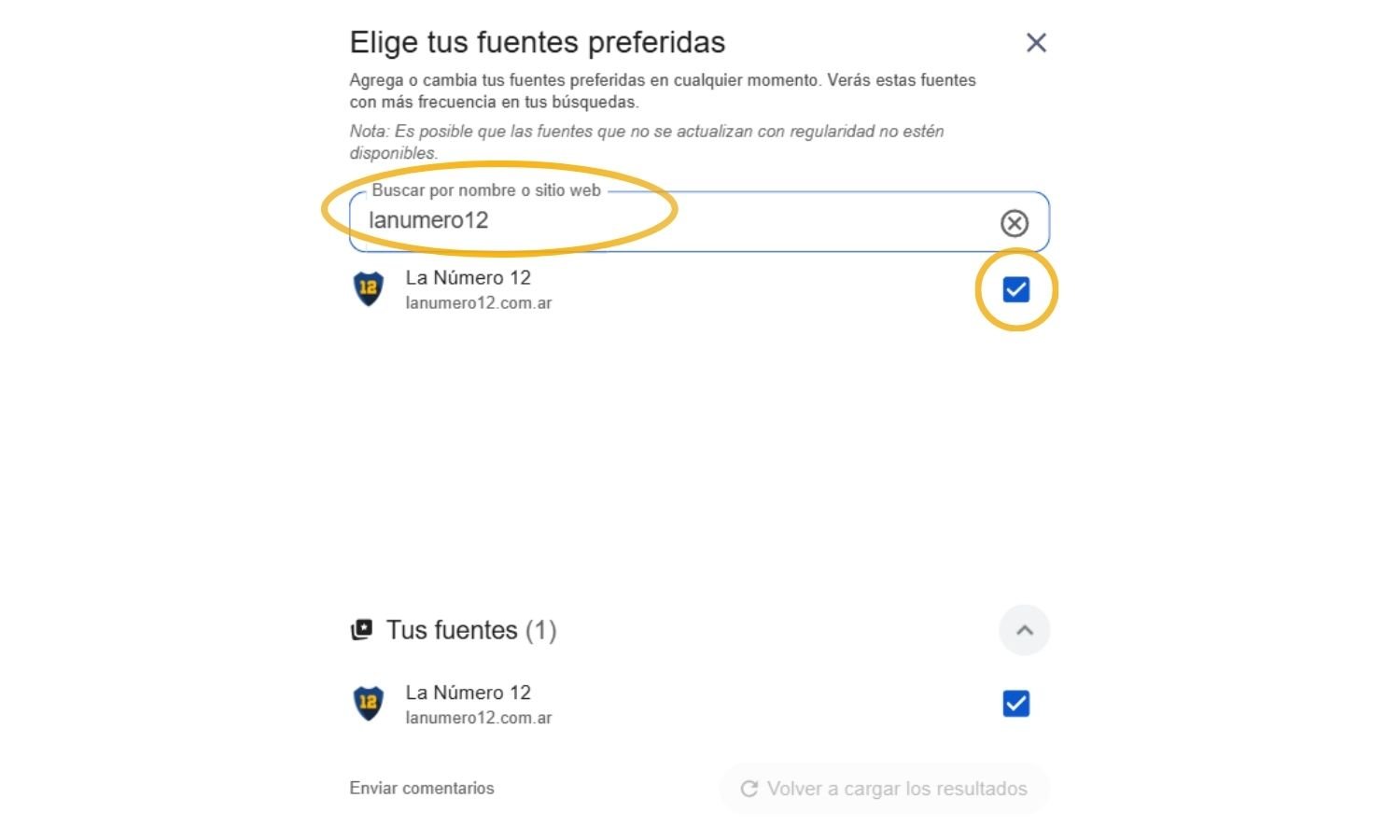 Noticias de Boca Juniors en Google