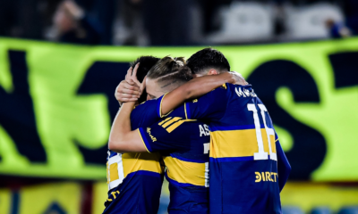 El festejo de Boca frente a Estudiantes
