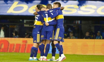 El festejo de Boca ante Lanús