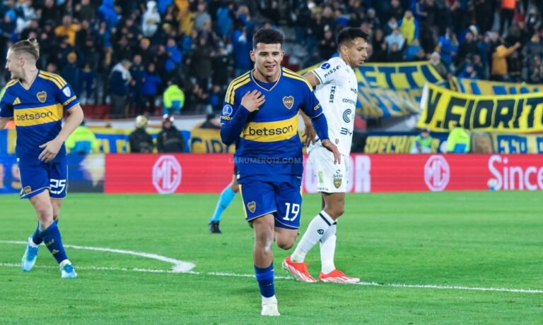 Festejo Leonel Flores Boca vs Recoleta Sudamericana ida