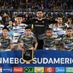 La formación inicial de Boca frente a Recoleta en Asunción.