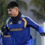 Williams Alarcón durante un entrenamiento en Boca