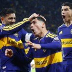Miguel Merentiel festejo Boca vs San Pablo ida Sudamericana 2026