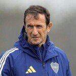 Rodolfo Arruabarrena durante un entrenamiento de Boca