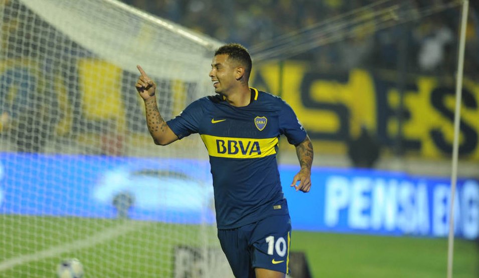 Festejo Cardona gol Boca Gimnasia y Tiro