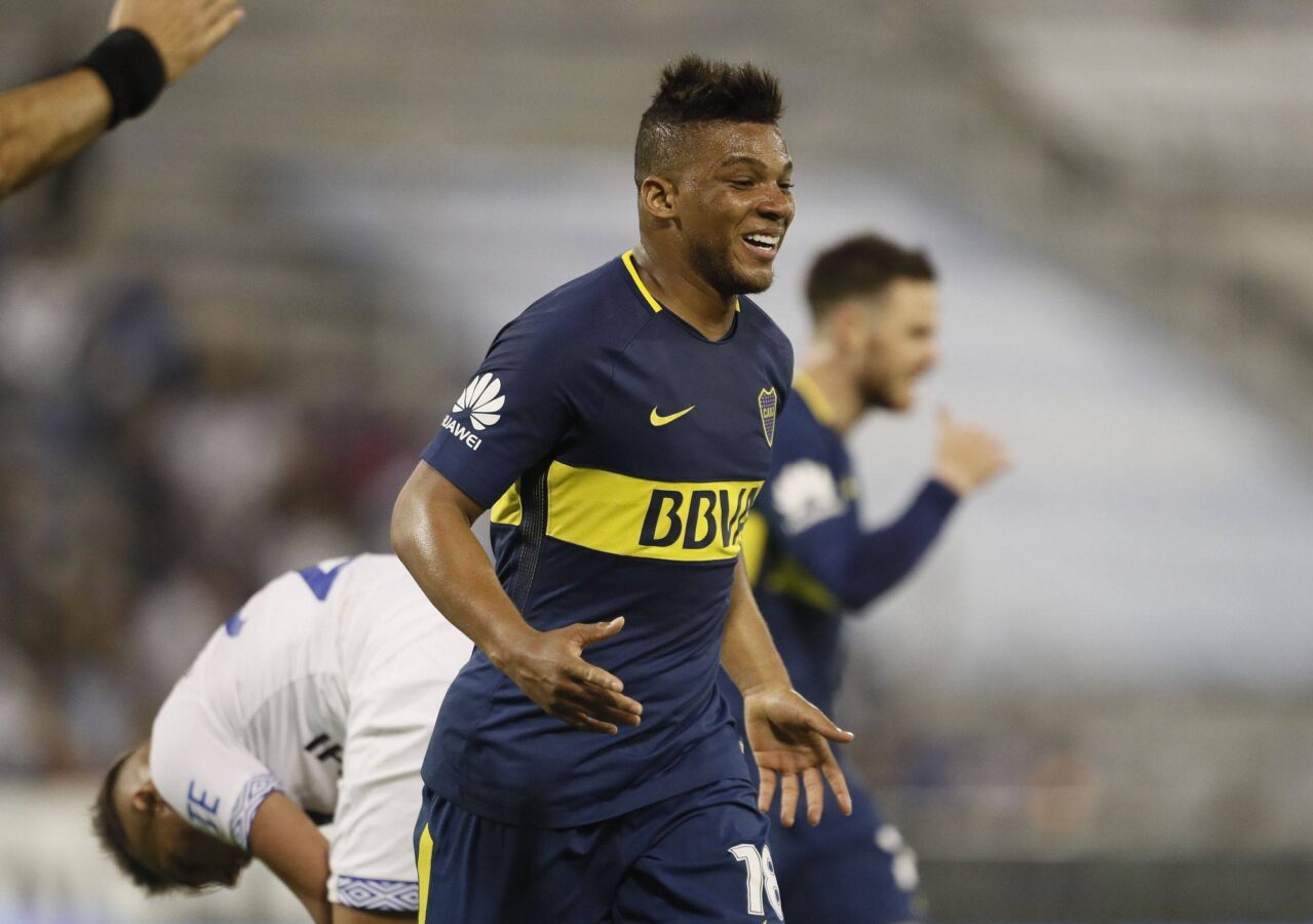 Fabra Festejo de gol Vélez Boca Superliga Fecha 4