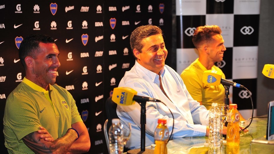 Presentación refurzos Angelici Tevez y Mas