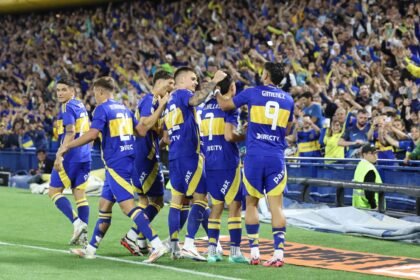 Festejo jugadores Boca vs Unión LPF2024