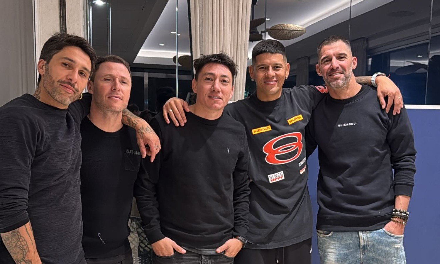 “Mi deseo…”: Marcos Rojo rompió el silencio sobre su futuro La foto de Rojo con Castro, Damonte, Lugüercio y Andújar