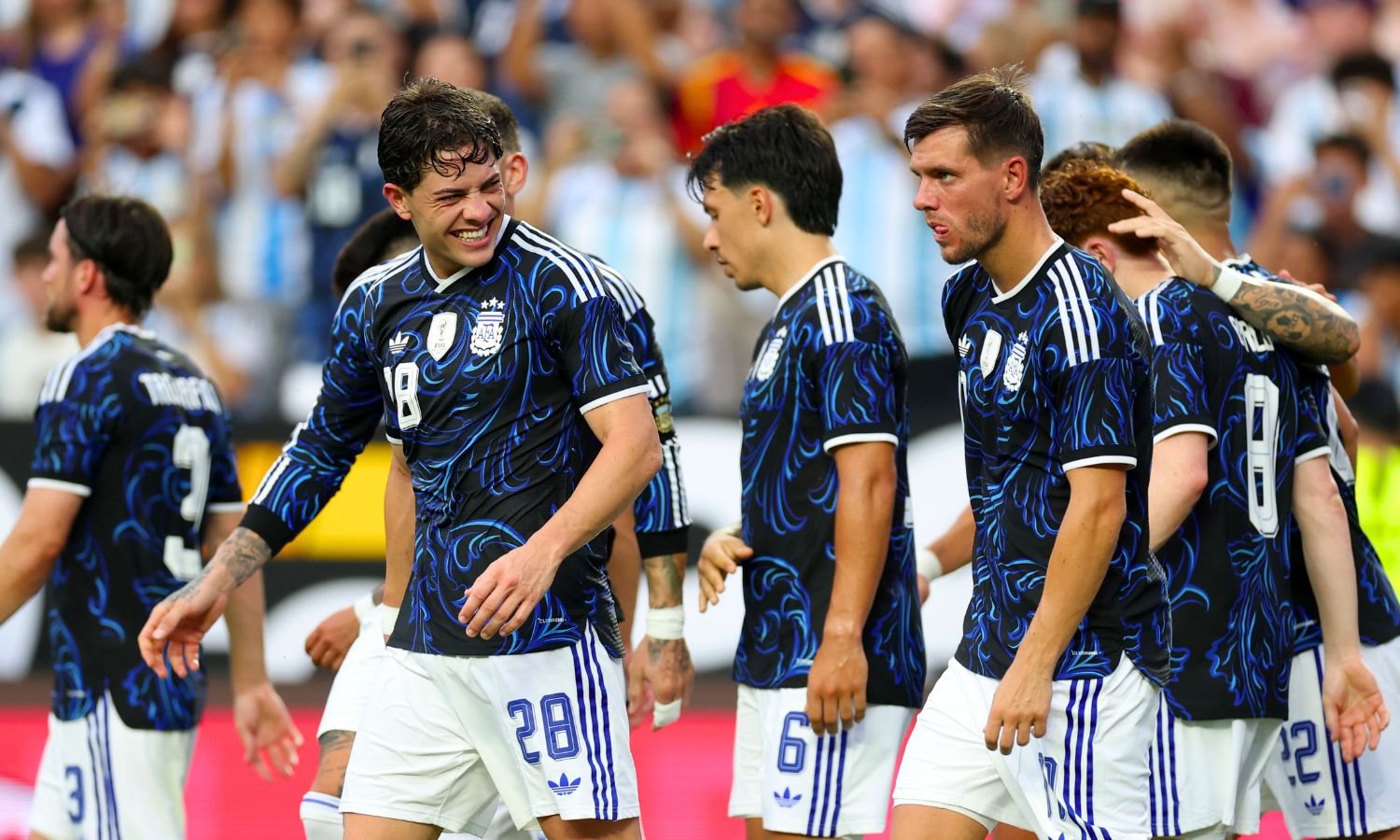 festejo gol Argentina vs Honduras amistoso
