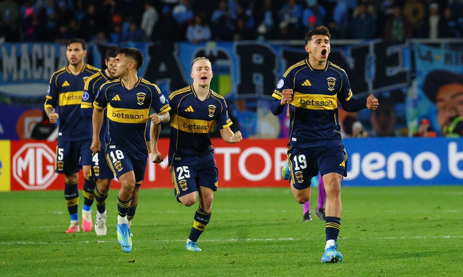 Festejo penales Boca vs OHiggins revancha Sudamericana 2026