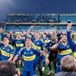 El festejo de Boca tras el triunfo sobre Racing
