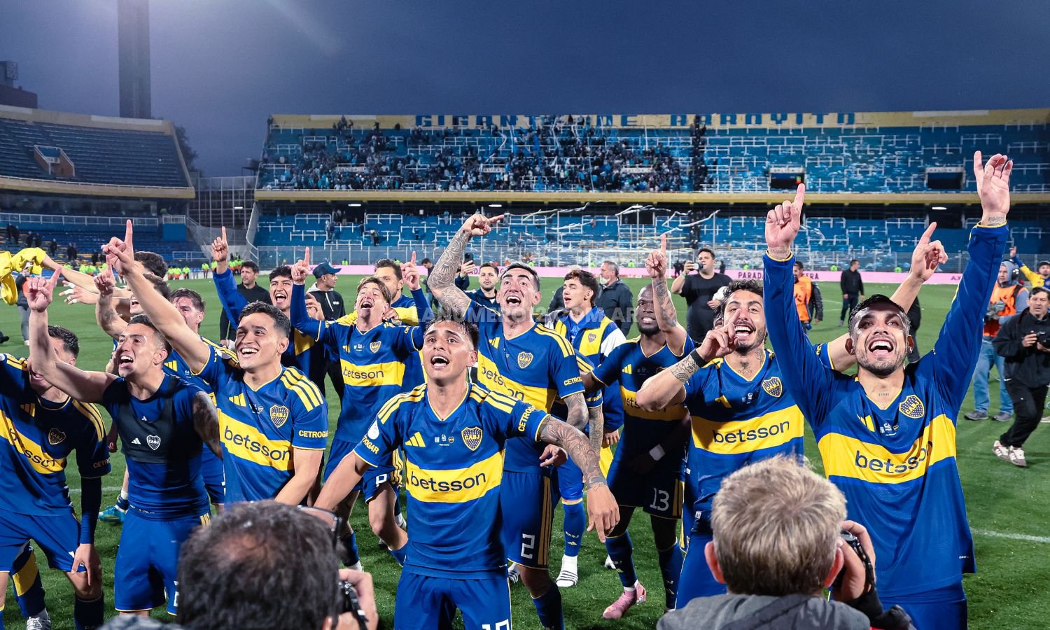 El festejo de Boca tras el triunfo sobre Racing