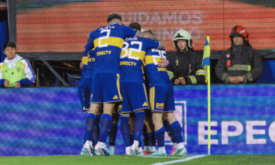El festejo de Boca ante Talleres.