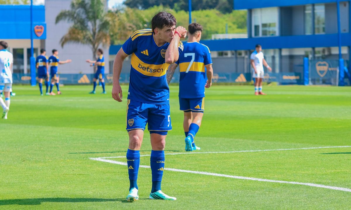 Festejo Rodrigo Bacidalupe reserva de Boca vs Estudiantes RC
