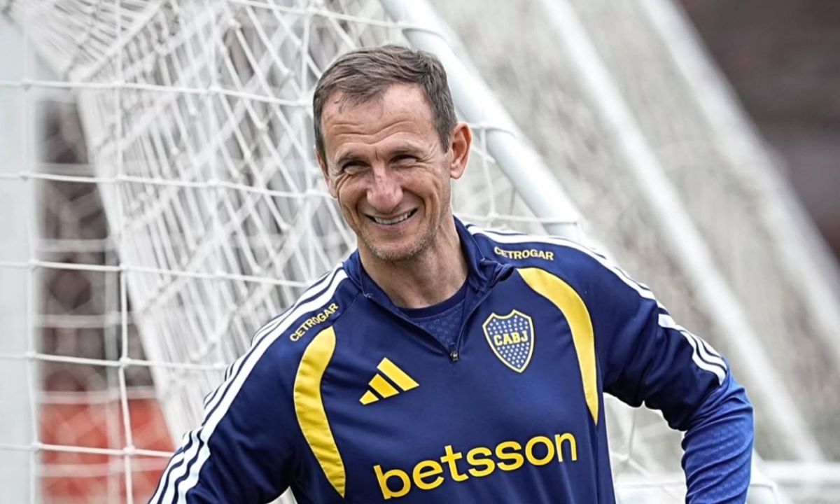 Rodolfo Arruabarrena durante el entrenamiento en el predio de Flamengo