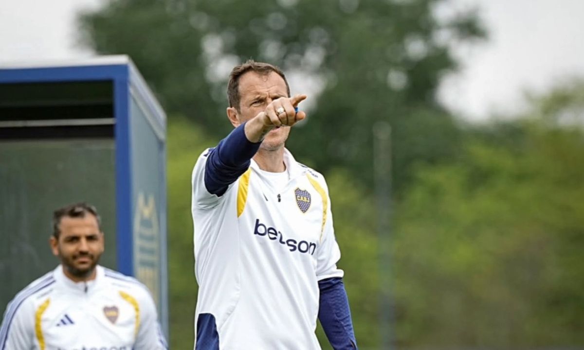 Rodolfo Arruabarrena durante un entrenamiento de Boca.